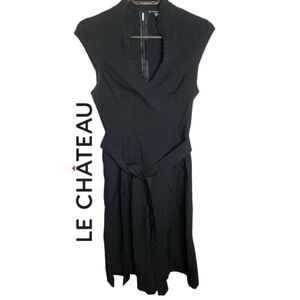 Le Chateau Black Ruffle Trim Dress